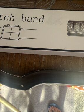 Black Leather Watch Band - Unbranded